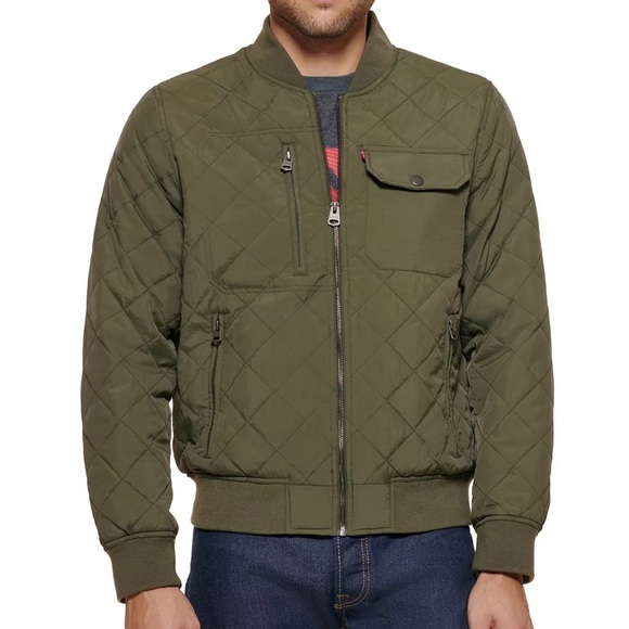 NWT Levi's Men's Diamond Quilt Bomber Jacket  SZ - XL - Picture 2 of 16